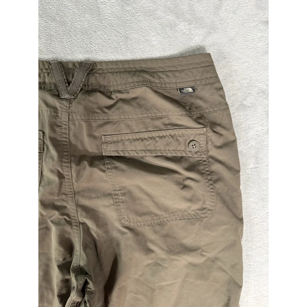 The North Face Pants Womens 4 Green Nylon Roll Up Convertible Hiking Outdoor